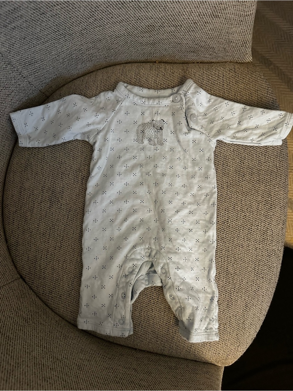 Light blue one piece with bear